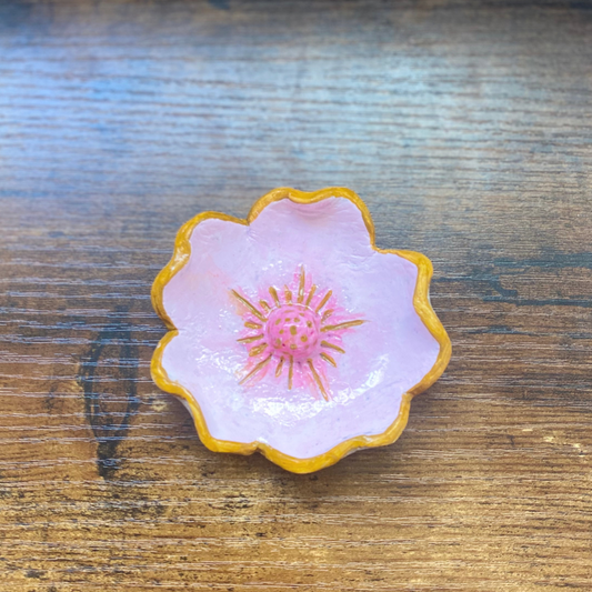 Pink Flower Trinket Dish | Ring or Jewelry Holder