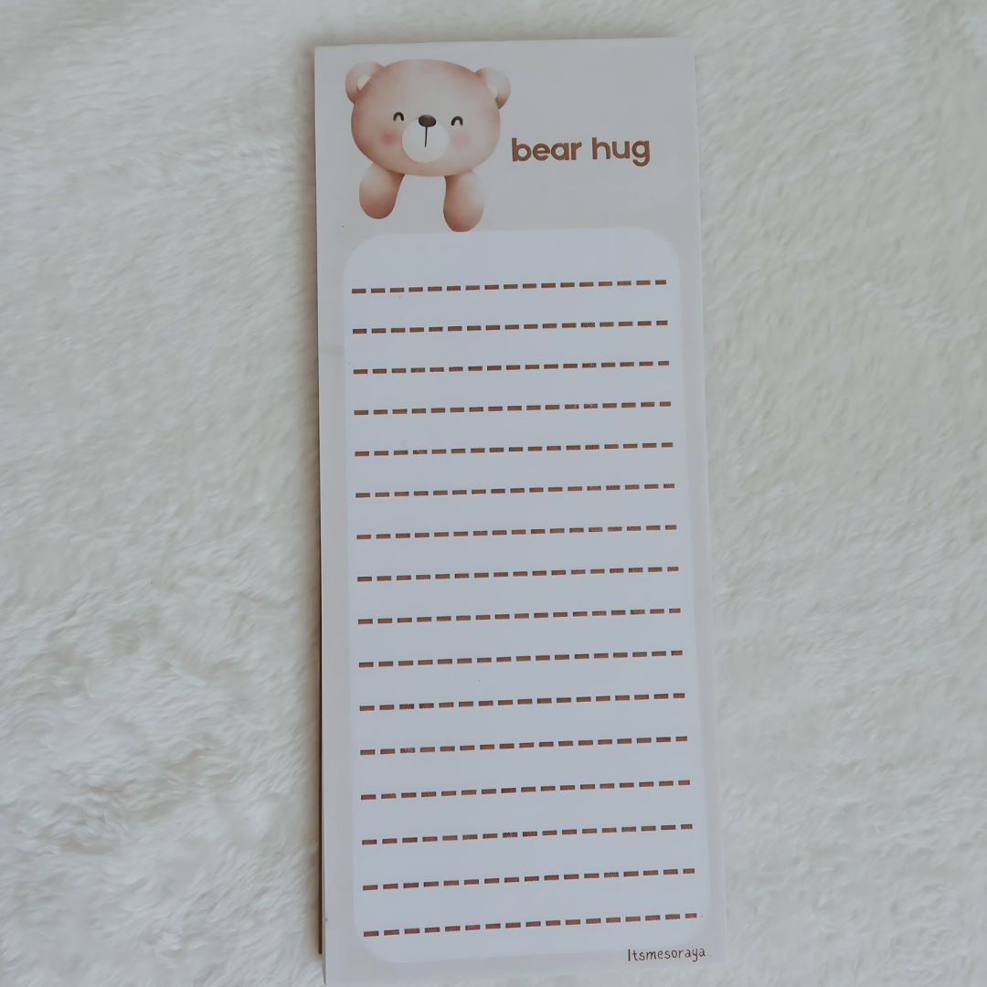 Notepad Bear Hug (4x8 in.)