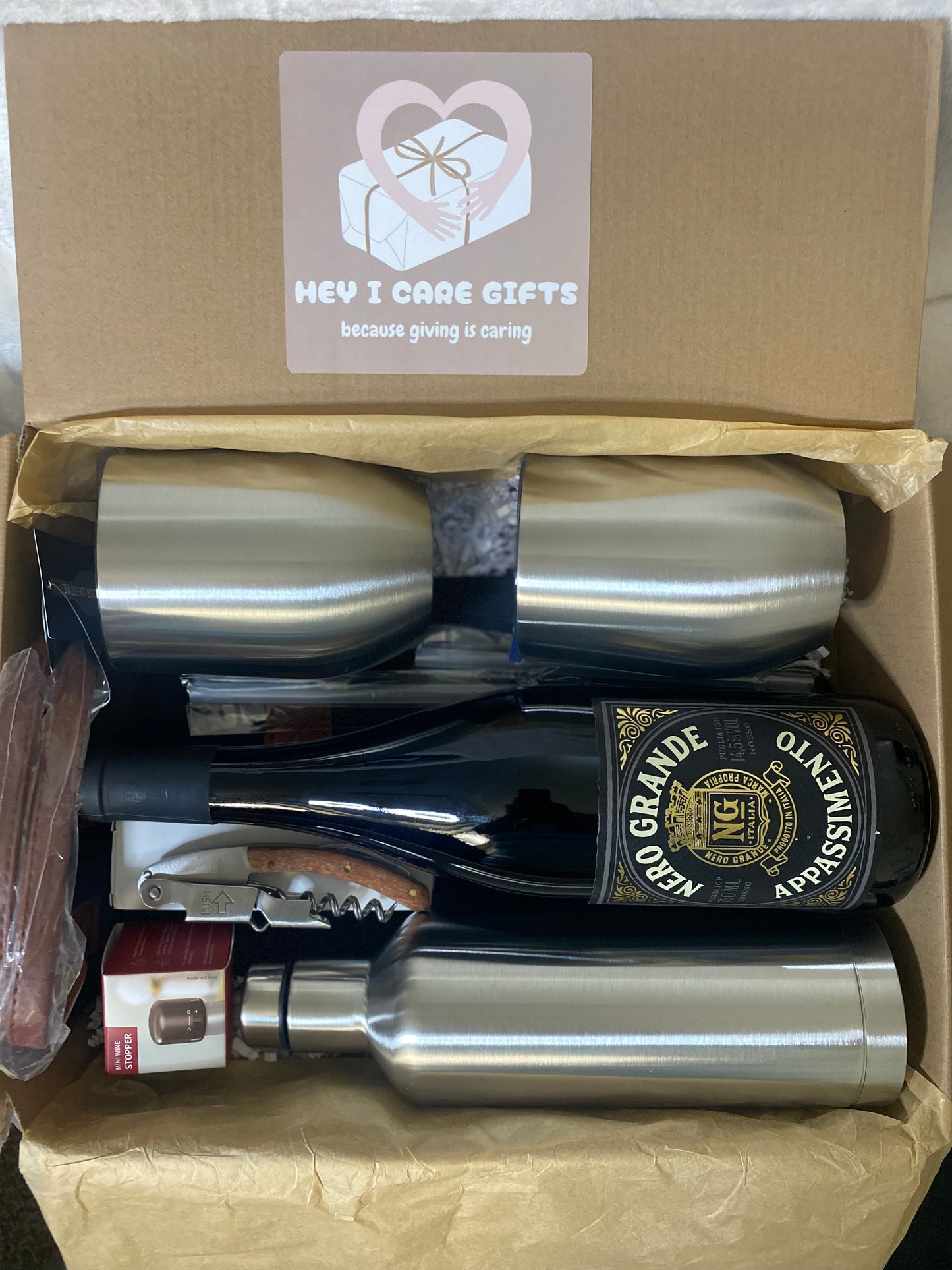 Ultimate Wine Lover Gift Box Red Wine Bottle Tumbler Set